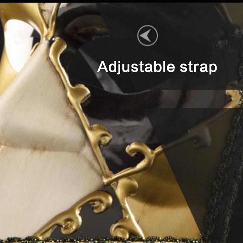 Classical Venetian Mens Masquerade Mask Full Face Lace Trim Phantom Styles Eyemask for Cosplay Costume Parties Accessory