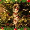 Festive Holiday Hanging Ornaments Wooden Santa Claus Ornament, 2D Flat Pattern Sign with Jute Christmas Tree Embellishments Bells Rope And Bell,
