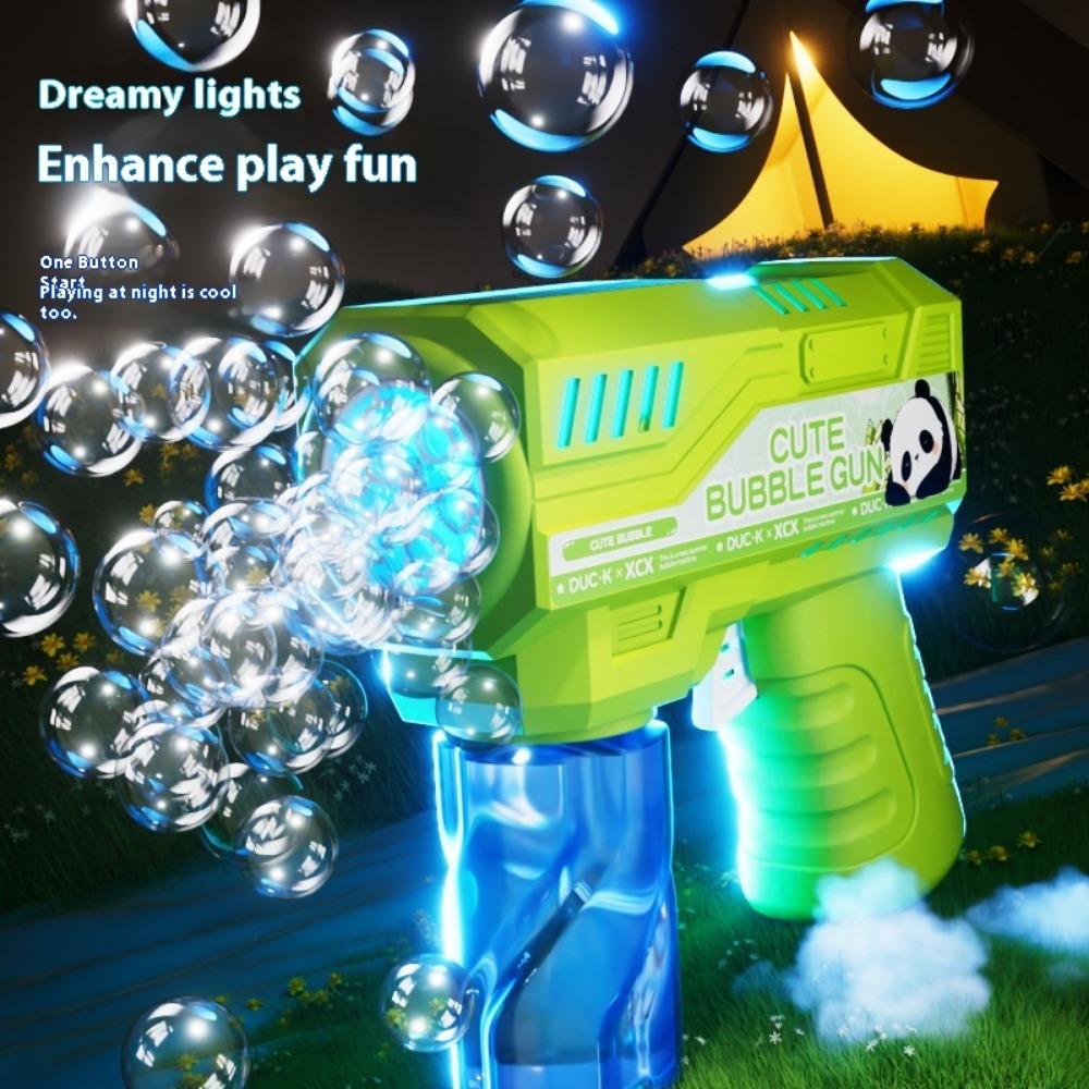 Internet Celebrity Explosion, Bubble Gun Children Automatic Light Space Bubble Blowing Machine Boys and Girls Explosion Toy Wholesale