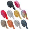 3cm Width Resin Rhinestone Strip 3 Yard Length Self-Adhesive Hot Stamping Diamond Iron On Heat Melting Glue Rhinestone Tape