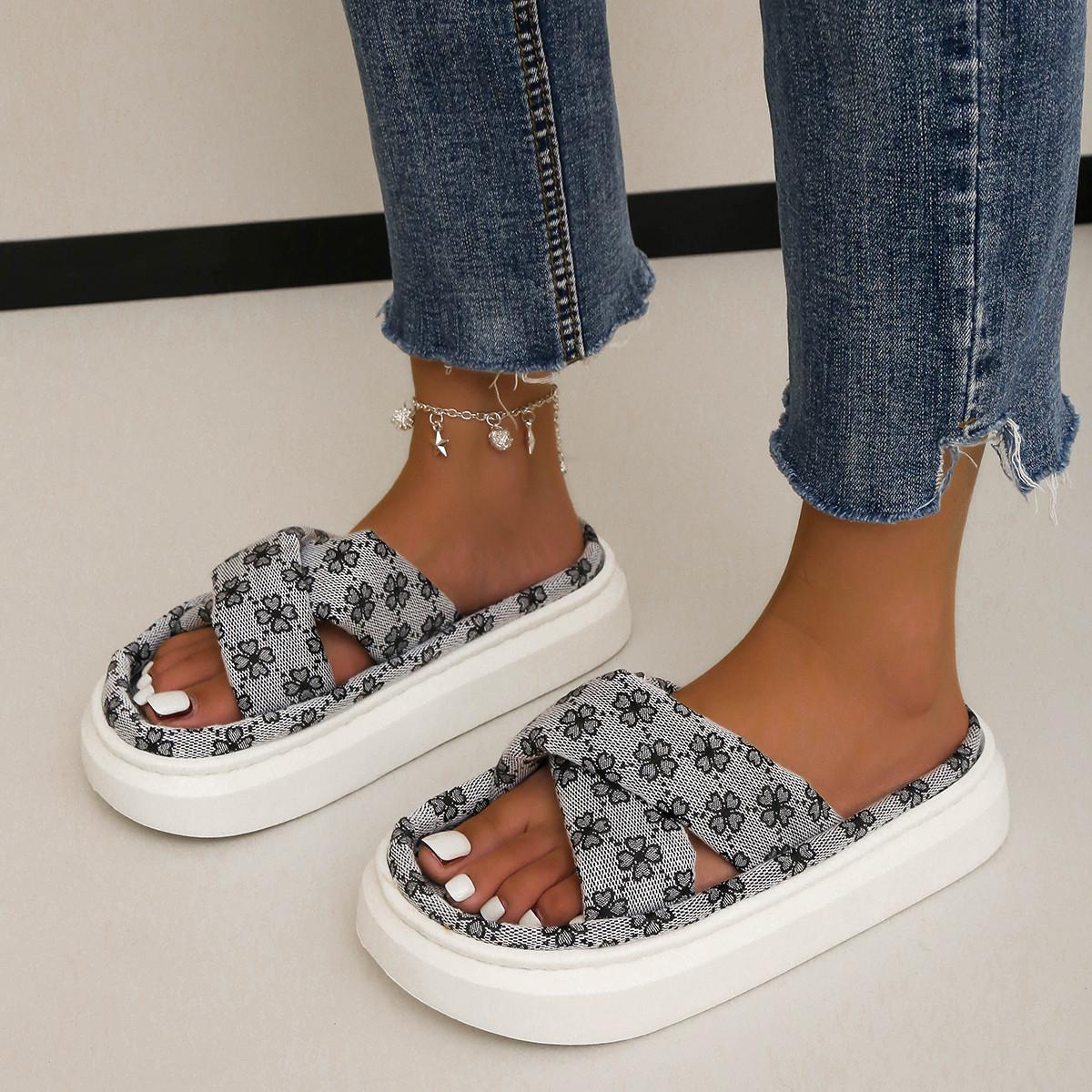 

Уютные женские тапочки на платформе, летние туфли на плоской подошве с открытым носком для женщин, повседневные шлепанцы, женские тапочки для улицы, женские сандалии 36