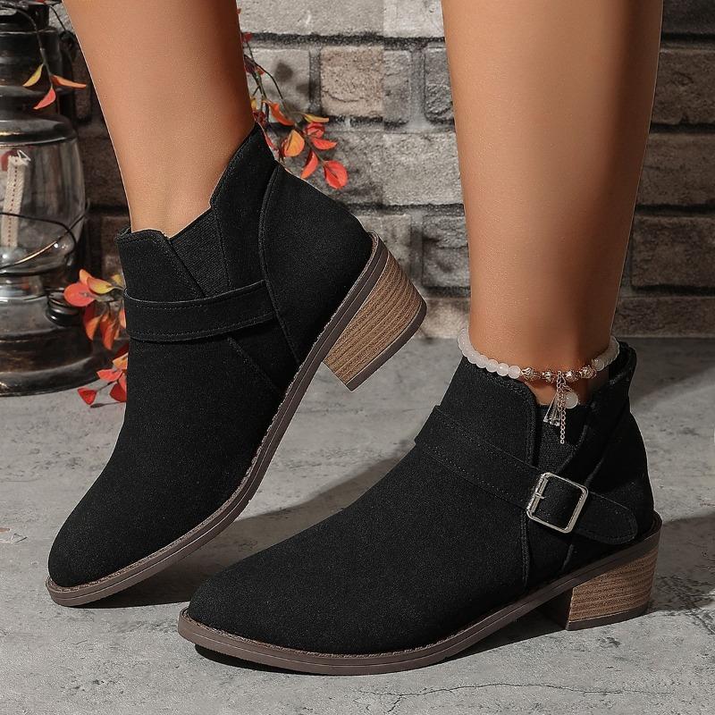 

Новый стиль полусапожек на среднем каблуке для женщин в обуви больших размеров 43 чёрный