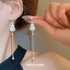 Silver Needle Only Wind Gourd Flower Pearl Fringed Earrings New Chinese Versatile Earrings Literary Atmosphere Earrings