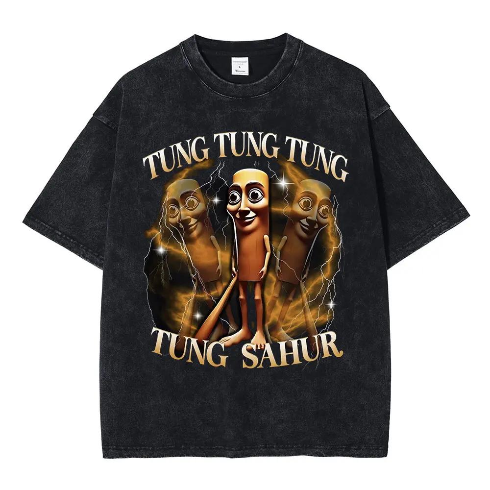 Italienischer Hirnfurz Lustige Meme T-Shirts Tralalero Tralala Tung Tung Tung Sahur Bombardiro Krokodil Brr Brr Patapim Gewaschene T-Shirts