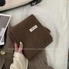 Solid color wool scarf women's autumn and winter warm versatile white student knitted scarf tide
