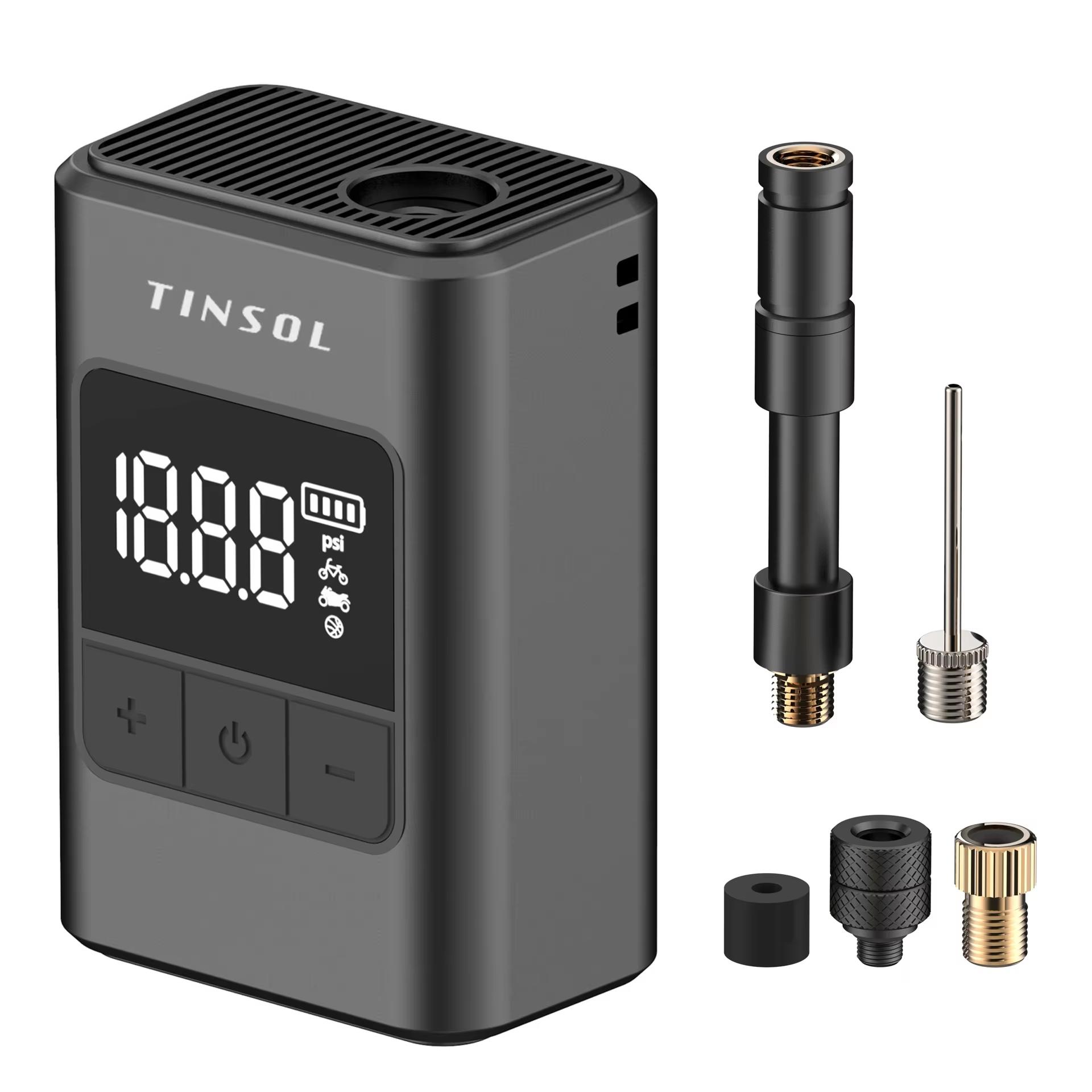 TINSOL 120PSI Mini Bicycle Electric Air Pump Portable Wireless Air Pump Suitable for Cars, Motorcycles, Bicycles, and Balls чёрный