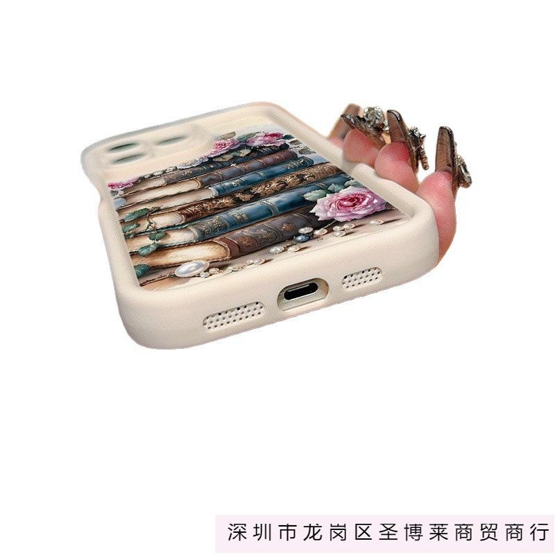 Creative Flowers and Plants Books iPhone15 Mobile Phone Case Apple 14promax Soft Silicone 13 All-inclusive 16 Anti-drop 7/8P