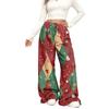 Women's Casual Fashion Christmas Print Elastic Waist Loose Plush Wide Leg Pants