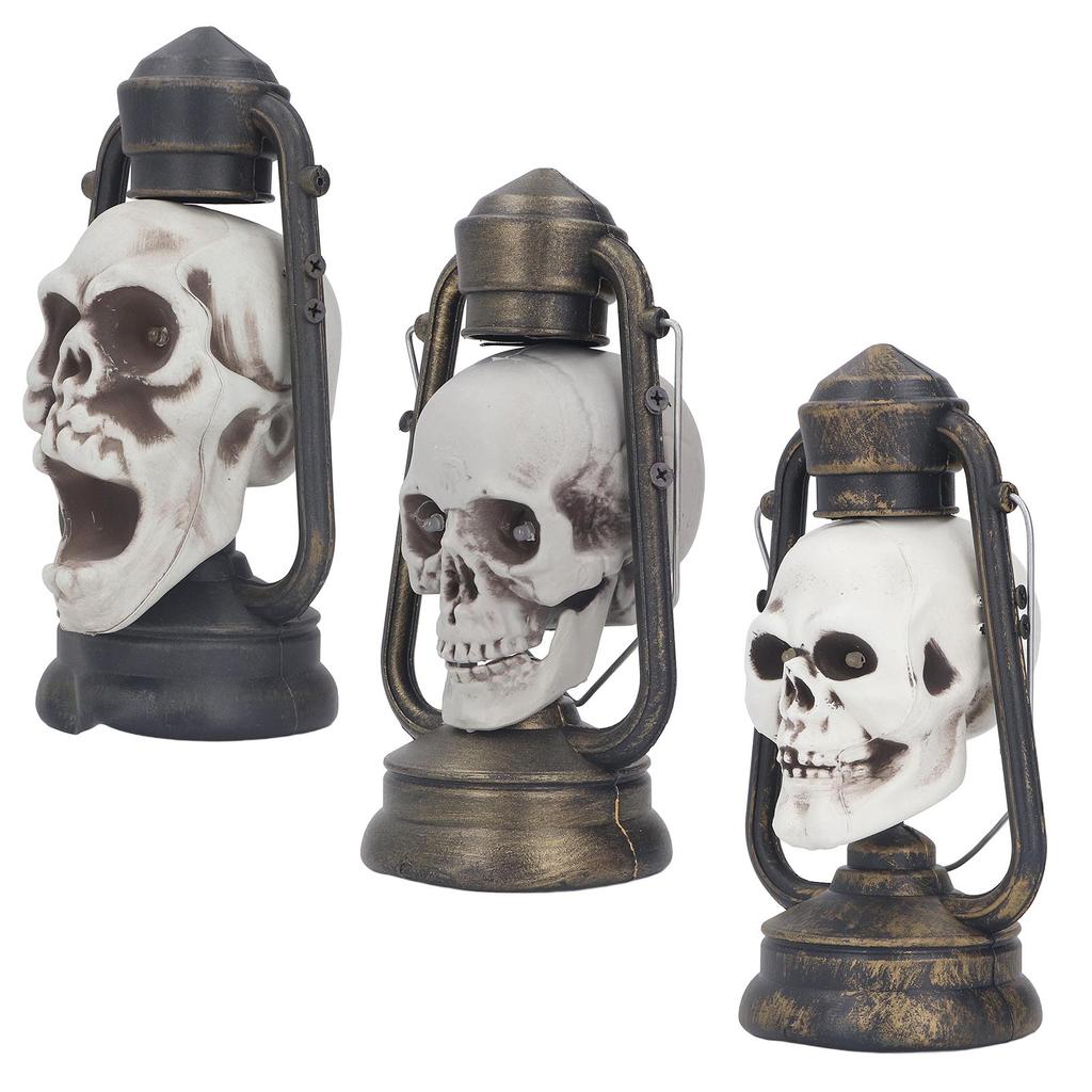 Skull Lantern Halloween Party LED Skull Lamp Hanging Light Decoration Props for Haunted House Bar