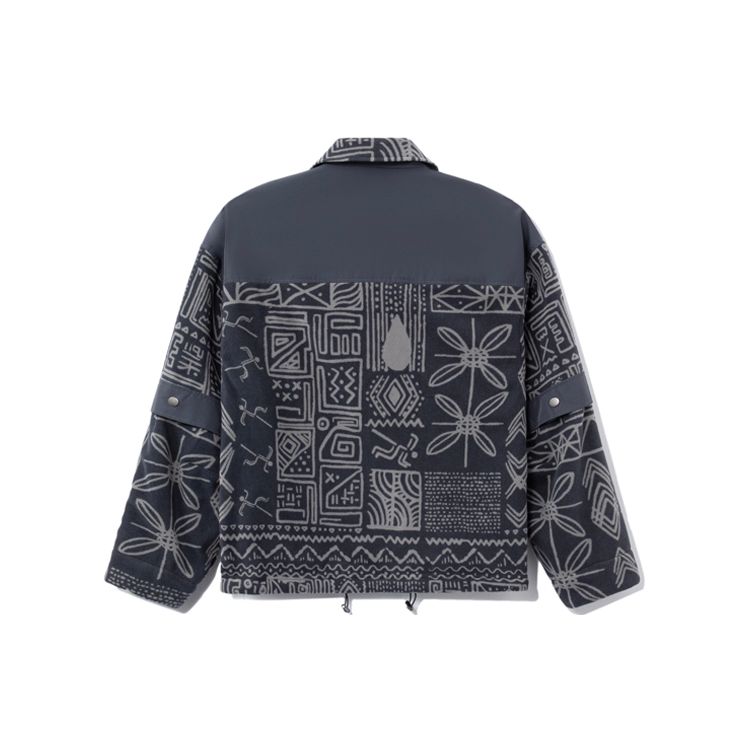 Li Ning Multi-Pocket Loose Fit Printed Sports Jacket Men Jacket Cold-Sand-Black AFDR817-2