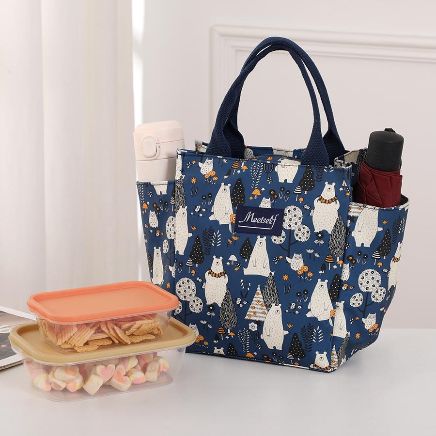 Office Workers Go Out with a Lunch Box Bag Thermal Bento Bag Fashion Handbag Carry Mommy Bag