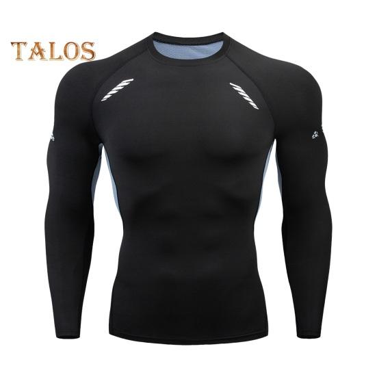 Men Sport Top Slim Fit High Elasticity O Neck Quick-drying Long Sleeves Slim Fit Compression Figure Shaping Gym Running Basketball T-shirt