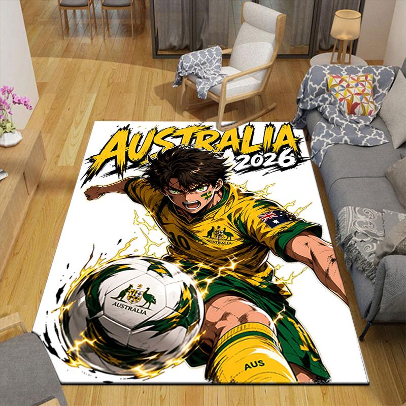 1pc Football Passion Australia Rug, Office Carpet Indoor Outdoor Entrance Doormat, Non-Slip Soft And Comfortable, Living Room. Q7140185