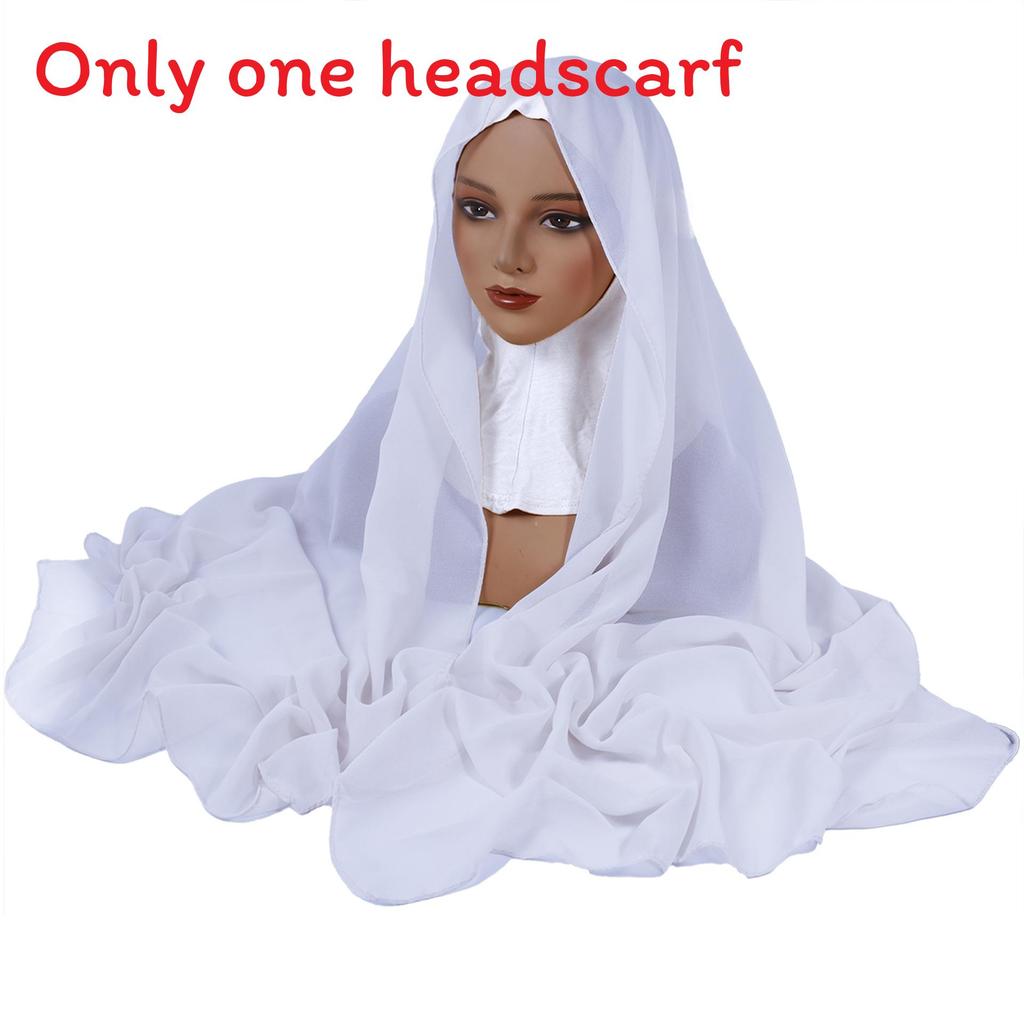 Lightweight Summer Headscarf With Solid Color Design For Casual Outings White