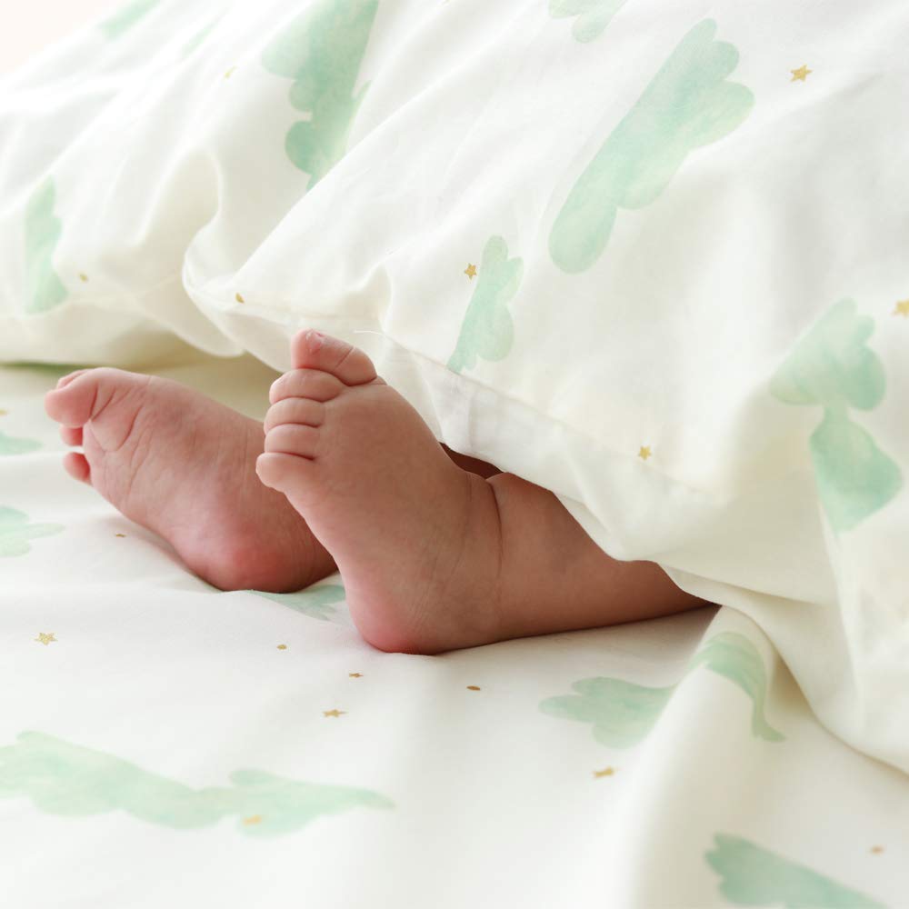 Sandesica Fully Washable 5-Piece Nap Bedding Set with Bag and Iron-On Name Tag, Fluffy (Cloud Pattern) [Made in Japan] 1319-8888-50