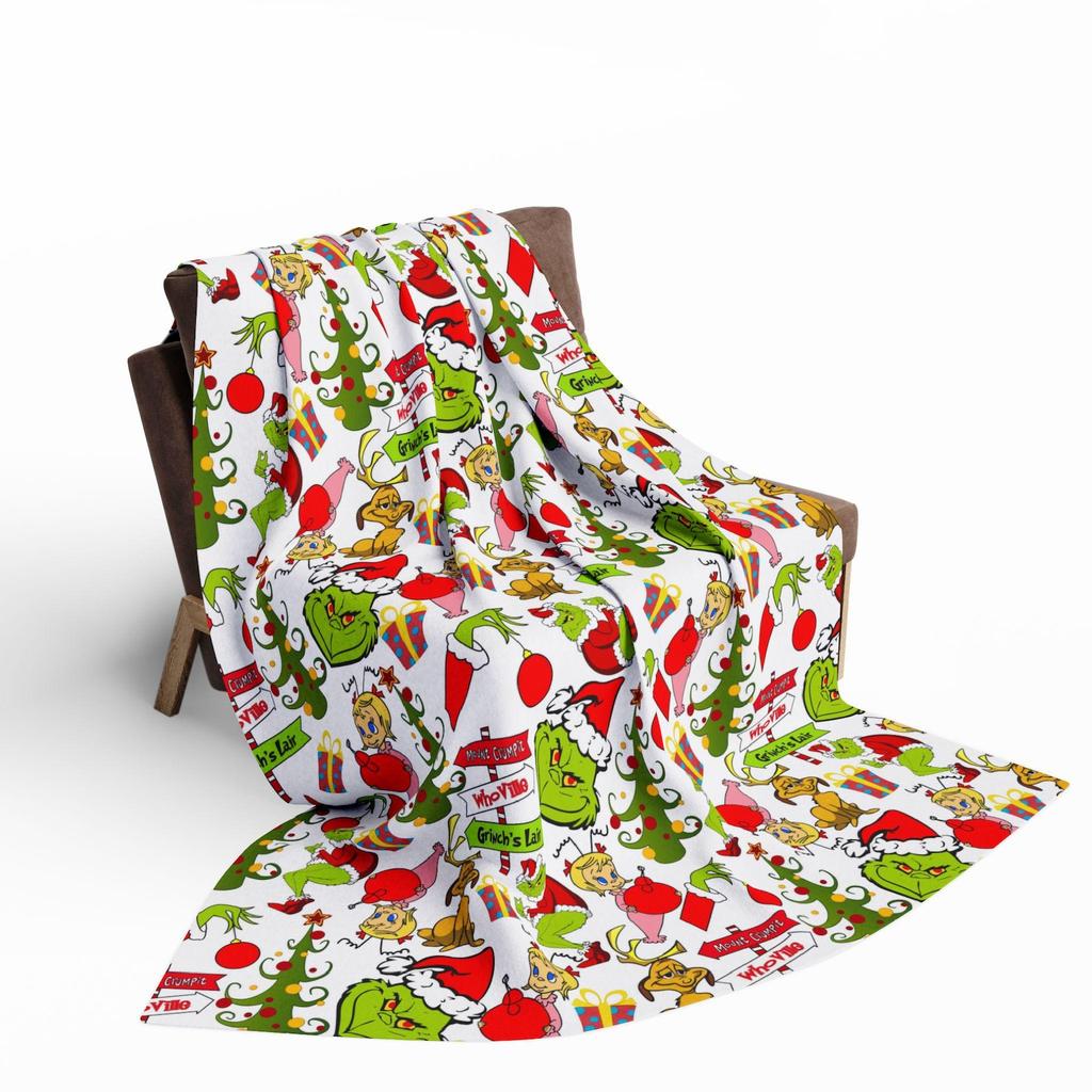 Christmas Grinch Fleece Blanket: Cozy Holiday Throw