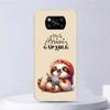 Animal Cute Cartoon Sloth Coffee Soft Case For Xiaomi Poco X7 X6 X5 X4 X3 Nfc F7 Ultra F6 F5 Pro Phone Cover F4 Gt F3 M5S M4 M3