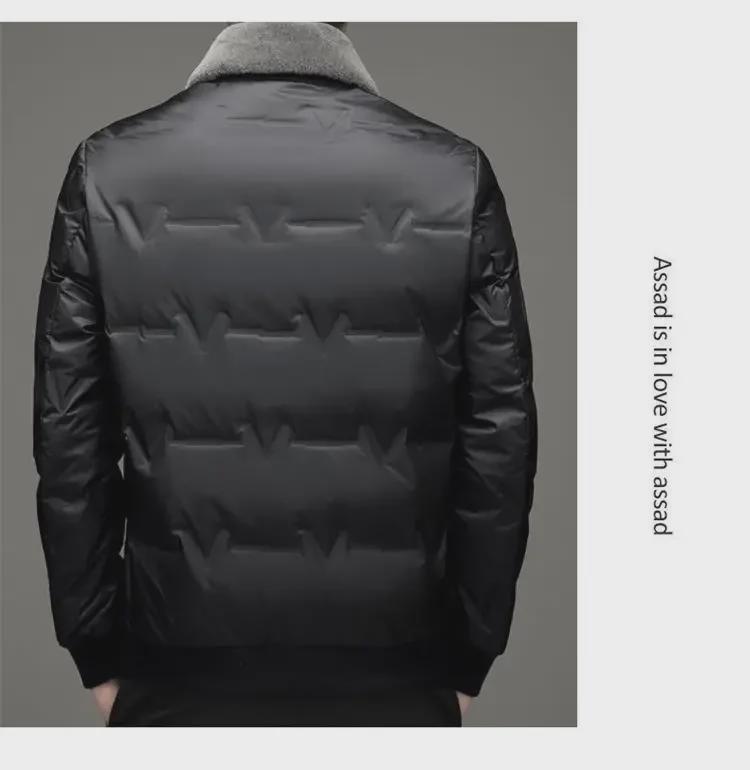 Herren Winter Samt Revers Baumwollmantel - Warm, Dick, Jacke für Mittelalte und Ältere Väter