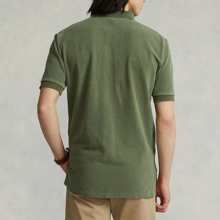 Polo Ralph Lauren SS22 Cotton Solid Short Sleeve Polo Shirt Men tops Green MNPOKNI1N821565-300