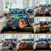Retro Tractor Car Printed Bedding Set Duvet Cover Bed Quilts Kids Boys Bedroom Decor Home Textiles Queen King Size