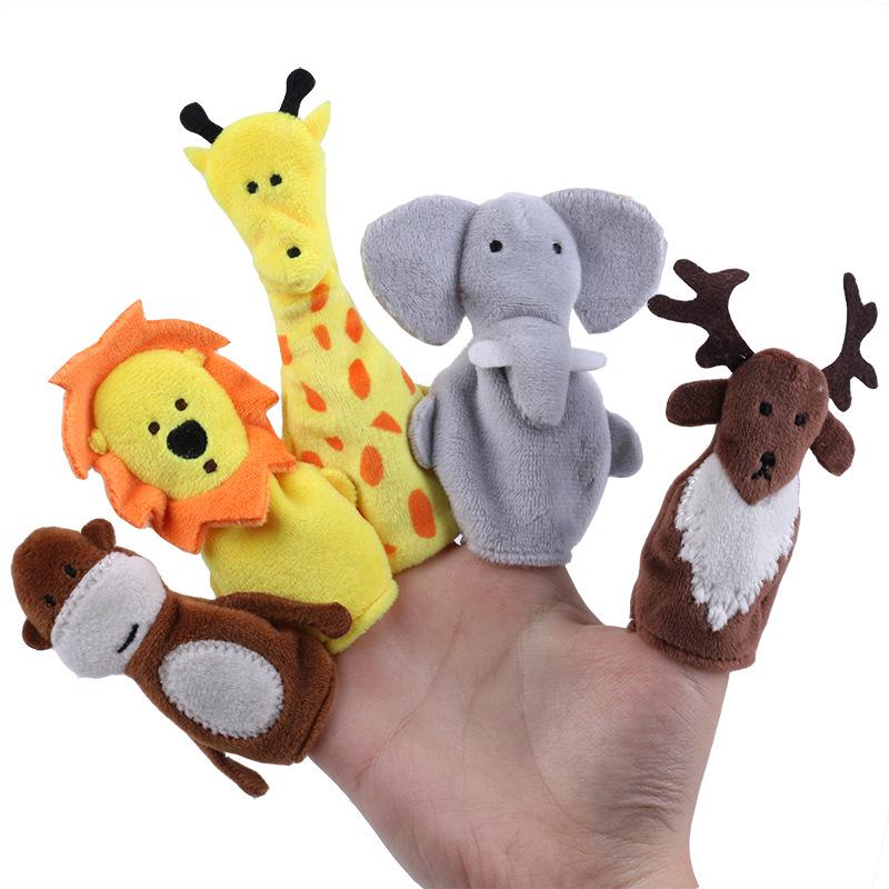 Weiche Stofftierpuppe, Tierplüschpuppe, pädagogisches Babyspielzeug, Katze, Hund, Dinosaurier, Giraffe, Tiger, Hase, Kawaii-Handfingerpuppe