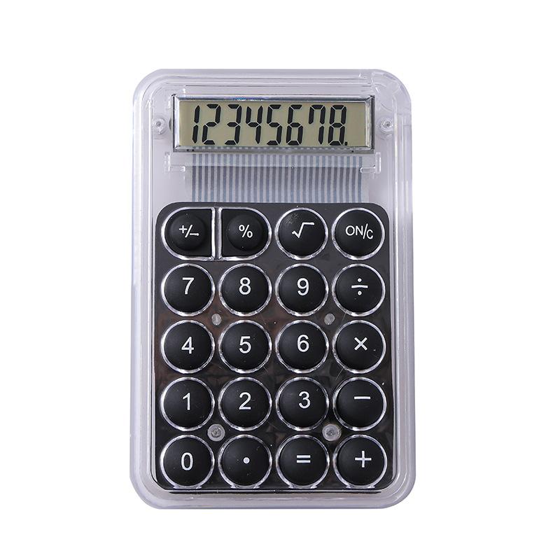 

The Mini Transparent and Cute Candy-colored Calculator Has A High-level Appearance and Is Portable in The Palm Pocket чорний