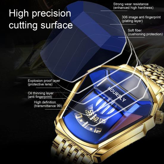 Quartz Watch Waterproof All-match Trendy Stainless Steel Cool Men Quartz Wrist Watch for Business Party