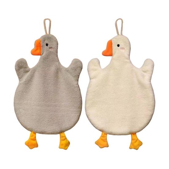 Uroczy ręcznik do rąk w kształcie kaczki Miękki ręcznik dla dzieci Kształt kaczki Chłonny ręcznik łazienkowy z pętelką do zawieszenia do kuchni sypialni