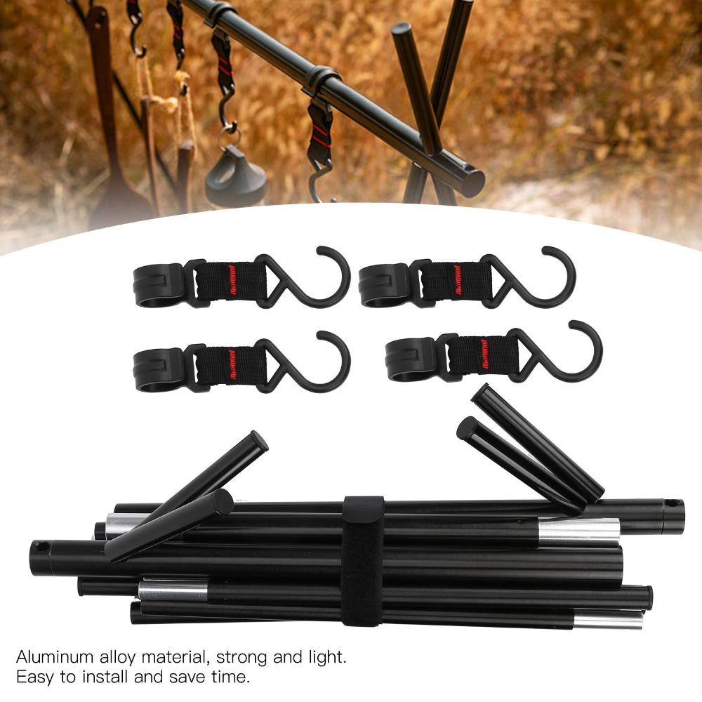 Multifunction Triangle Storage Tripod Aluminum Alloy Folding Hanging Rack Cookware Hanger  BBQ
