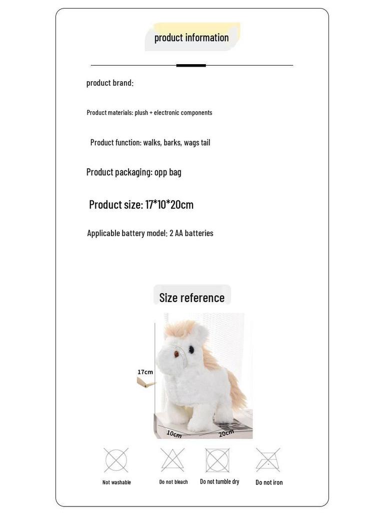 Electric Walking Plush Horse Doll with Neighing Sounds and Leash – Electronic Pet Toy for Children