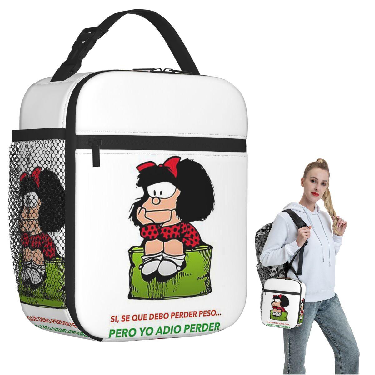 Mafalda Quino Comics Insulated Lunch Bag for Women Kids Portable Food Boxes Thermal Lunch Box Tote One Size