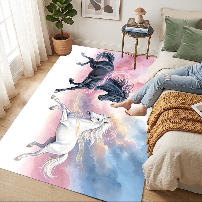 Horse Fantasy Living Room Nonslip Area Rug Soft Carpet For Bedroom Game Playroom Sofa Office Home Decor Doormat Christmas Gift C929374