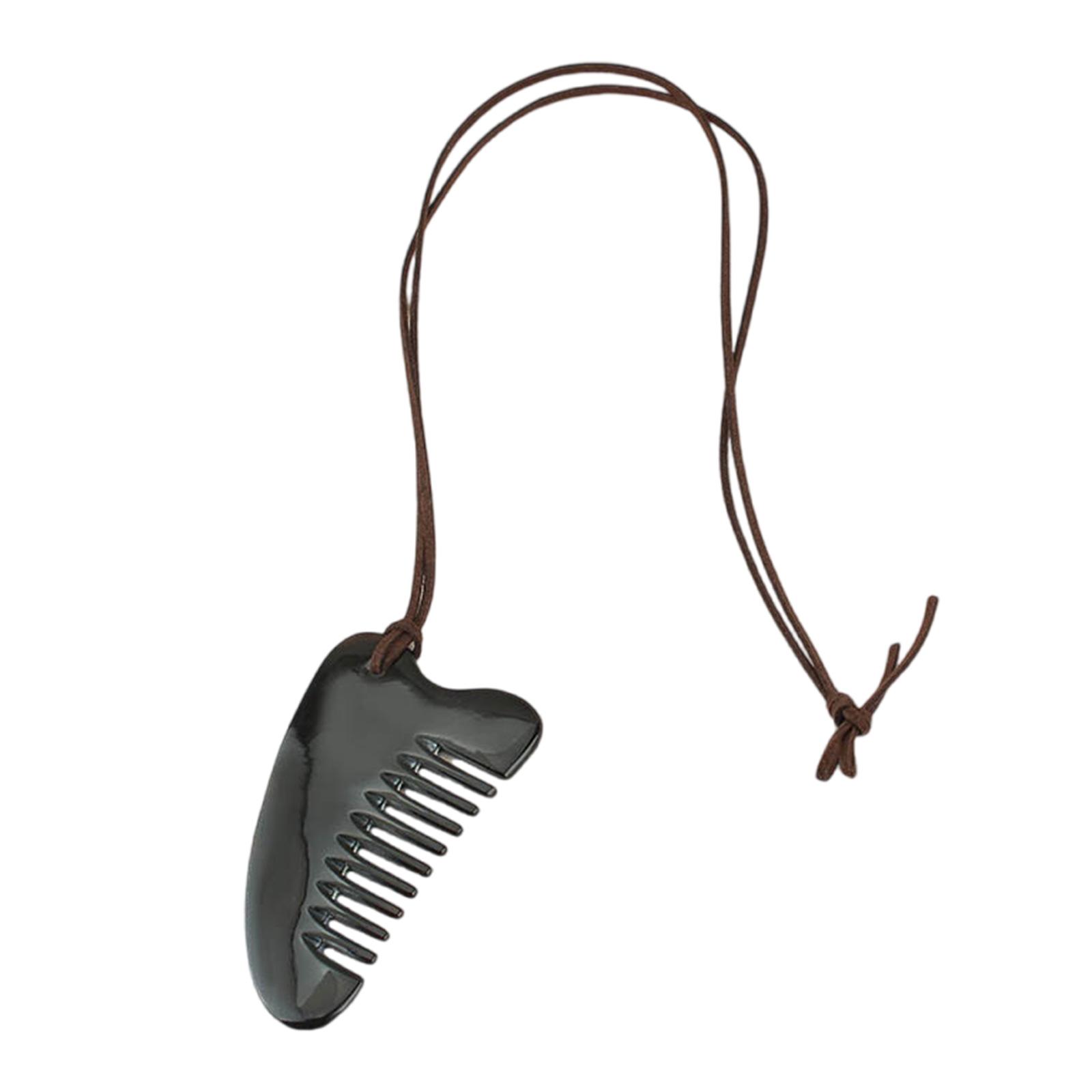 

Модное ожерелье-подвеска в виде расчески для укладки челки, портативное, прочное, роговое, ювелирный аксессуар для женщин, для повседневного использования