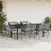 VidaXL Garden Dining Set Cushions 7 Pcs Grey Poly Rattan Glass, Outdoor Dining Set 3334630