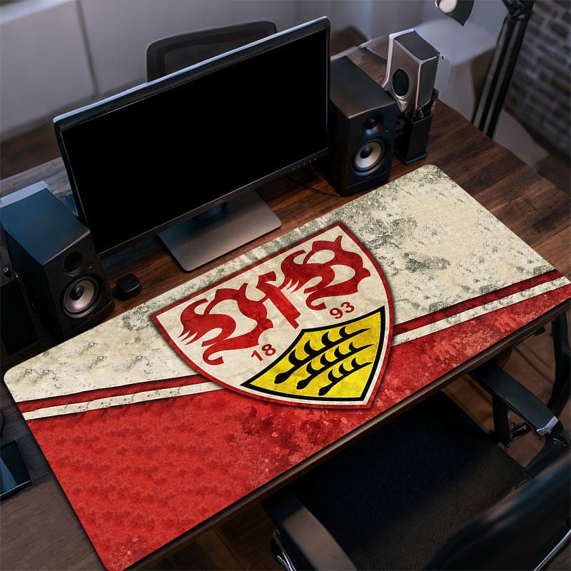 VfB Stuttgart Mouse Pad, Large Gaming Desk Mat, Non-slip XXL Mousepad for Laptop & Tablet, Mini PC Playmat with Stitched Edges