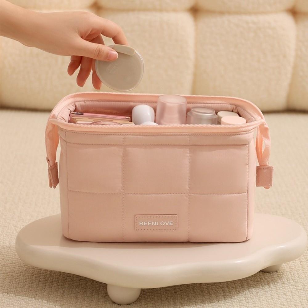 Wide-open Makeup Organizer Handheld Toiletry Storage Bag Trendy Women  Cosmetic Bag  Outdoor