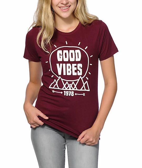 Empyre Womens Good Vibes 1978 Burgandy Shirt New XS, S, M, L M