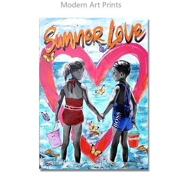 Abstract Love Theme Poster Print Canvas Painting Graffiti Pop Wall Art Hanging Picture For Living Room Modern Home Decor Unframe