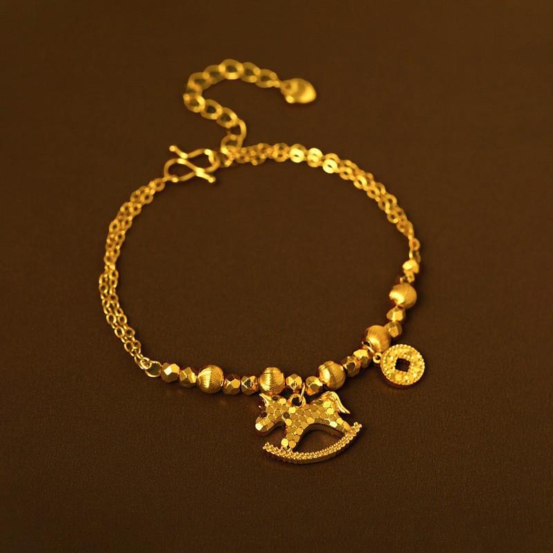 French simple zircon natal year pony pendant necklace accessories women's sweater chain necklace