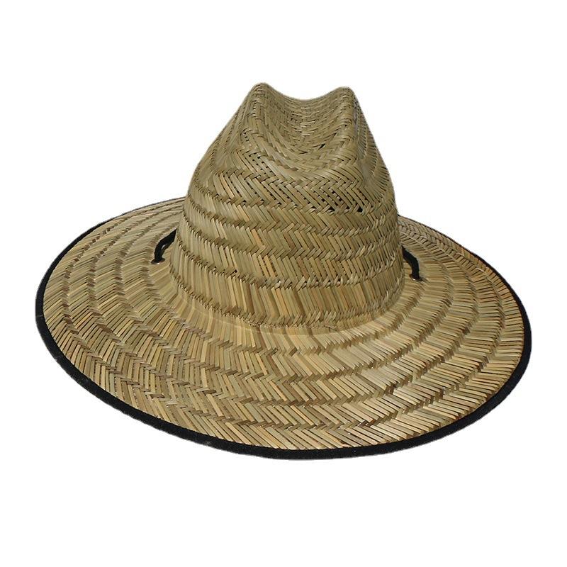 Hollow Grass Hand Woven Big Brim Sun Hat Fishing Hat Travel Seaside Vacation Straw Hat