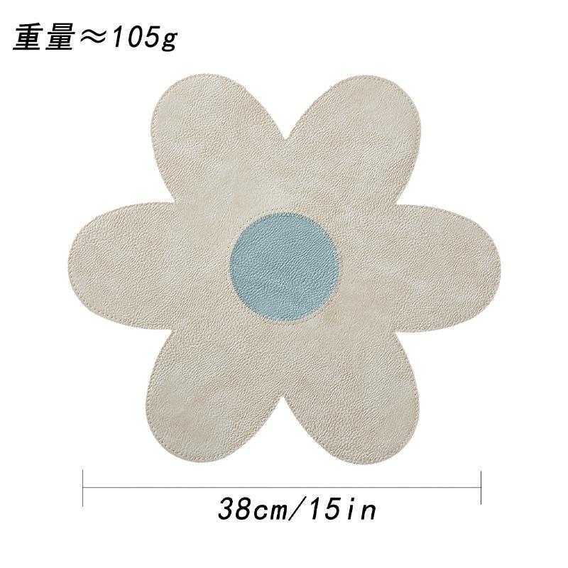 ins spring and summer explosion flower leather placemat thermal insulation waterproof oil-proof thermal insulation mat dining table mat petal coaster