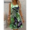 Dresses For Women 2025 Women Vacation Beach Summer Vest Butterfly Flowers Loose Dress Sundress Casual 3D Print Sleeveless Dress