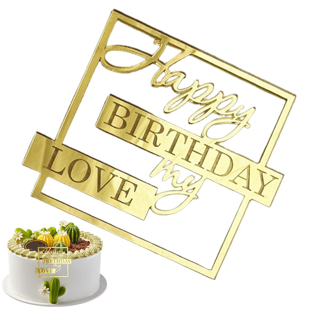 Happy Birthday My Love Cake Topper Lover Birthday Cake Topper My Love Birthday Party Cake Decoration Lover Birthday Cake Topper серебряный