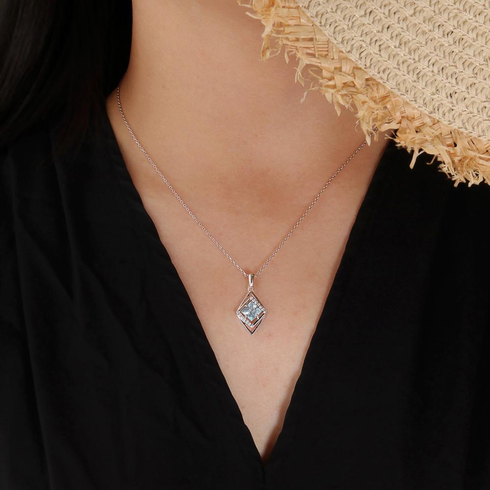 Gorgeous November Birthstone Natural Sky Blue Topaz Ring Earrings Necklace Jewelry Set 925 Silver Women Banquet & Wedding Gift