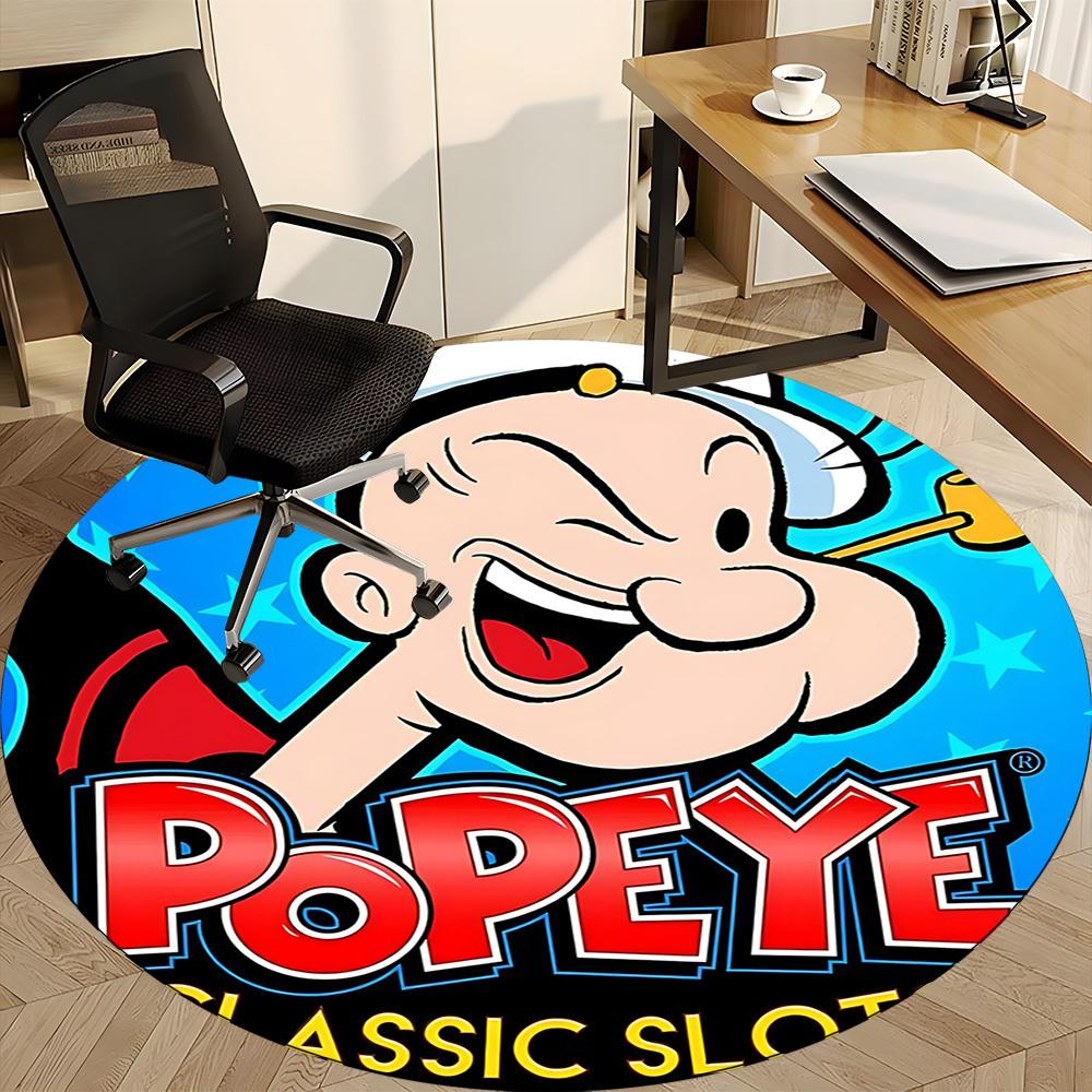1pc Popeye Office Round Area Rug, Under Office Chairs Bedroom Living Room Home Decor, Room Deco