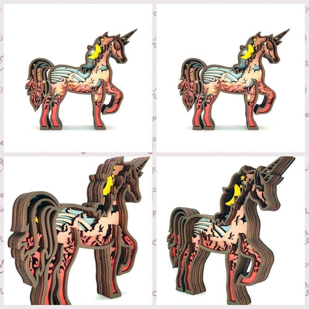 3D Wood Unicorn 125