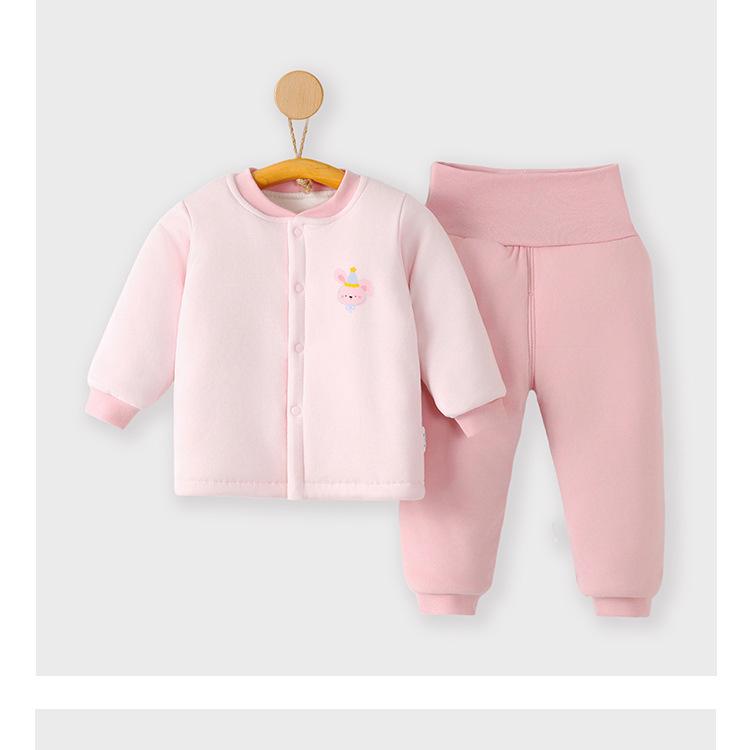 200g Handmade Cotton High-Waisted Two-Piece Set for Infants & Toddlers - Boys & Girls Autumn/Winter Outdoor Clothes