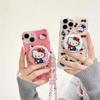 Magnetic Hello Kitty Holder Bracelet Case For Samsung Galaxy S26 Ultra S25 S24 S23 S22 Plus Ultra FE Flip 7 6 5G Korean Casing