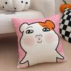 Ebichu Pillow Case Anti-Dustmite Pillowcase Invisible Zipper Silky Short Plush Sofa Cushion Cover