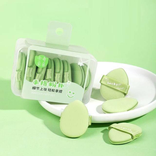 Home Simply - Set of 8: Mini Finger Powder Puff Set of 8 - Green